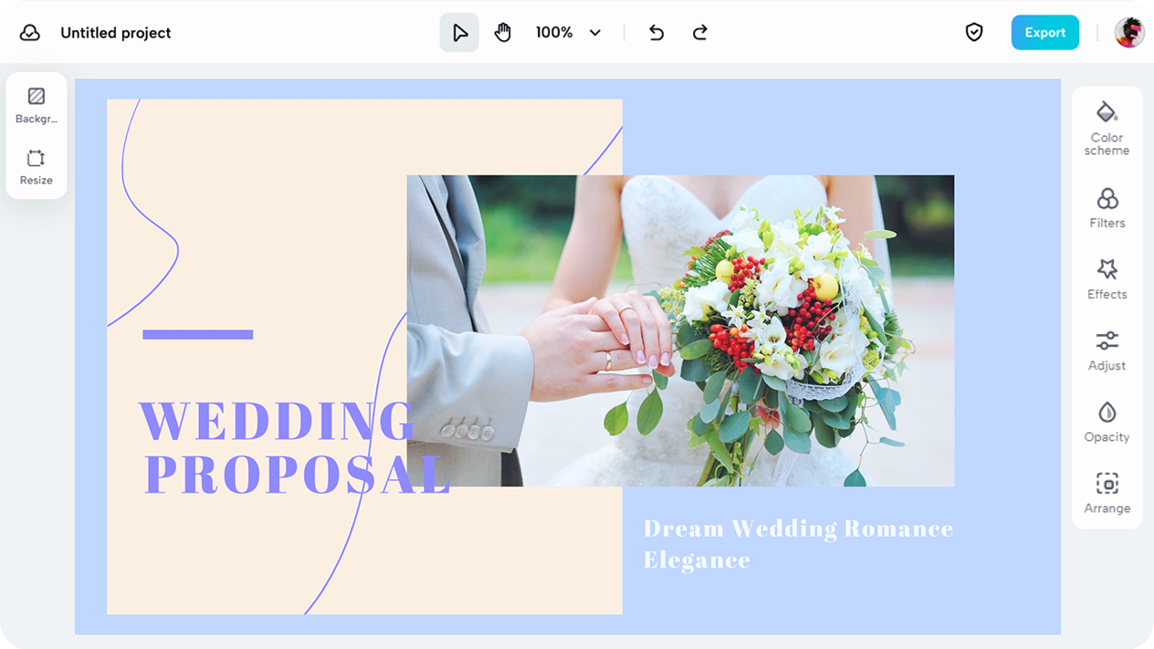 Create wedding event proposal